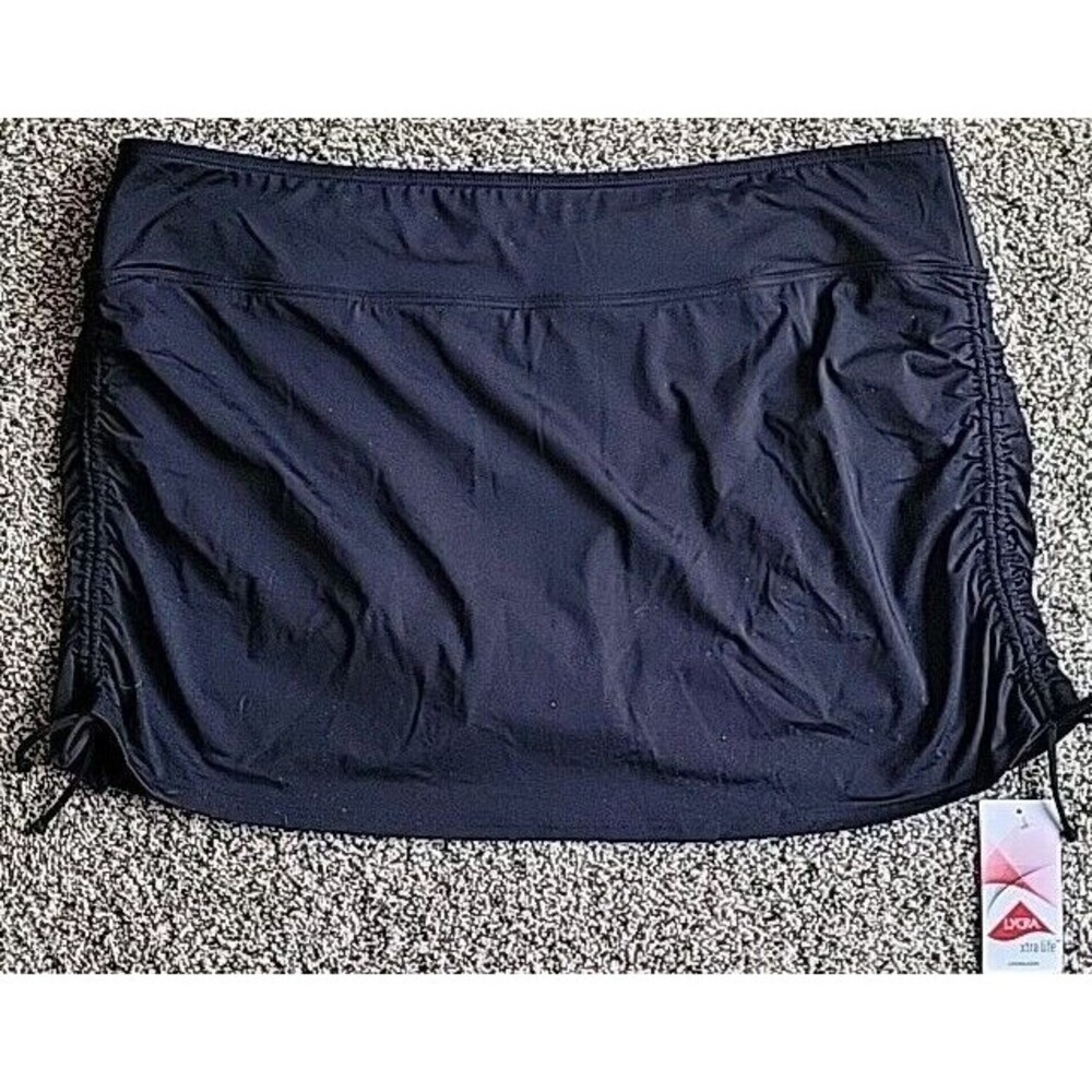 Lands' End Women's 18 XL Black Swim Skirt Solid attached bottoms NEW S303